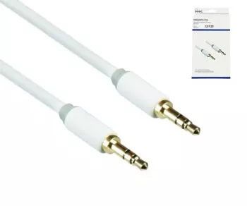 Cavo audio jack stereo da 3,5 mm a spina, lunghezza 0,50 m Gamma Monaco in bianco, scatola DINIC